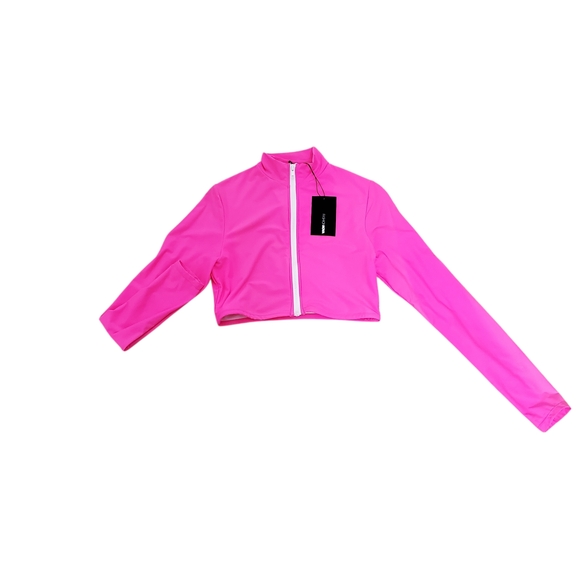 Jackets & Blazers - Women's Pink Cropped Jacket